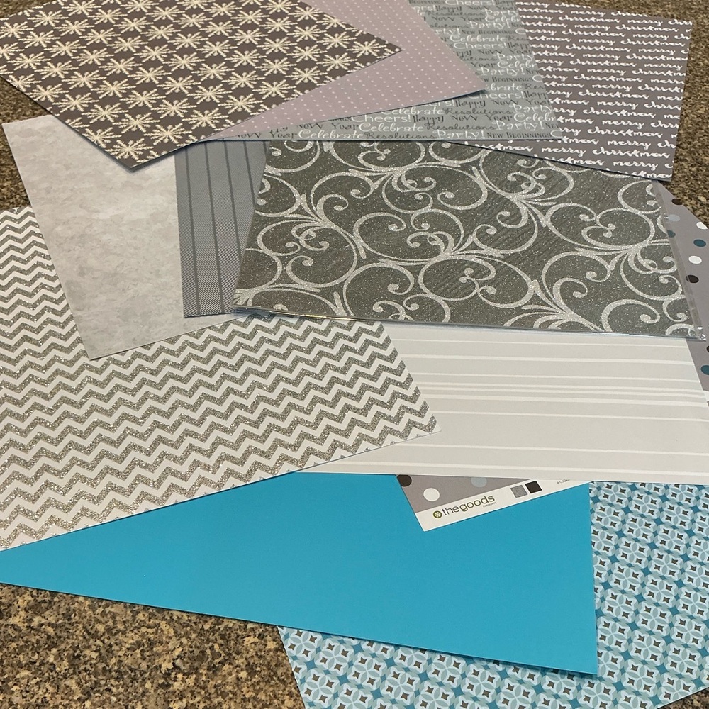 ❄️ Gray winter themed Loose Scrapbook Paper Bundle